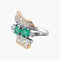 Bague 51 / Or Rose / Diamants BAGUE "JOSEPHINE" DIAMANTS & EMERAUDES 58 Facettes BO/150045
