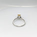 Solitaire ring in white gold with diamonds and yellow sapphire 58 Facettes 21260