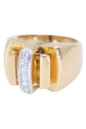 Bague Bague tank, diamants 58 Facettes 063991