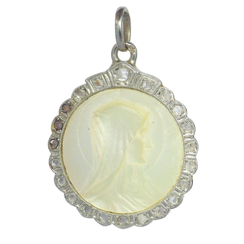 Pendentif Pendentif Marie diamant et plaque de nacre 58 Facettes 23191-0413