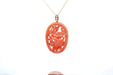 Coral pendant and cultured pearls in gold 58 Facettes 25518