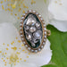 Ring 52 Old green enamel diamond ring in marquise 58 Facettes 22-073
