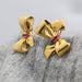 Retro gold ruby ​​clip-on earrings 58 Facettes 22-606