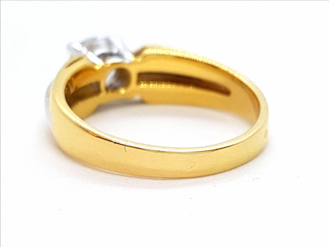 Bague 56 Bague Solitaire Or jaune Diamant 58 Facettes 06326CD