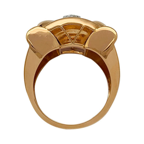 Bague 53 Bague tank or rose, blanc et diamants. 58 Facettes 31901