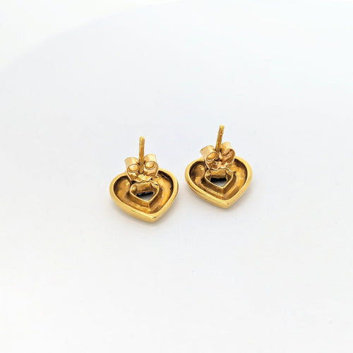Boucles d'oreilles Boucles d'oreilles Cœur or jaune et saphirs 58 Facettes 27258