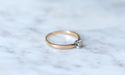 Solitaire diamond ring in rose gold and silver 58 Facettes