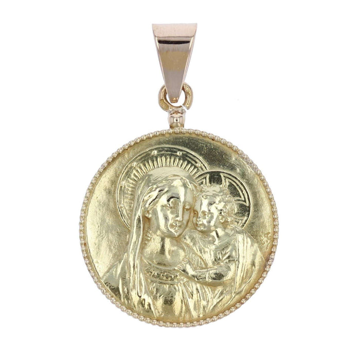Pendentif Médaille ancienne or jaune Vierge à l'Enfant 58 Facettes CVP51