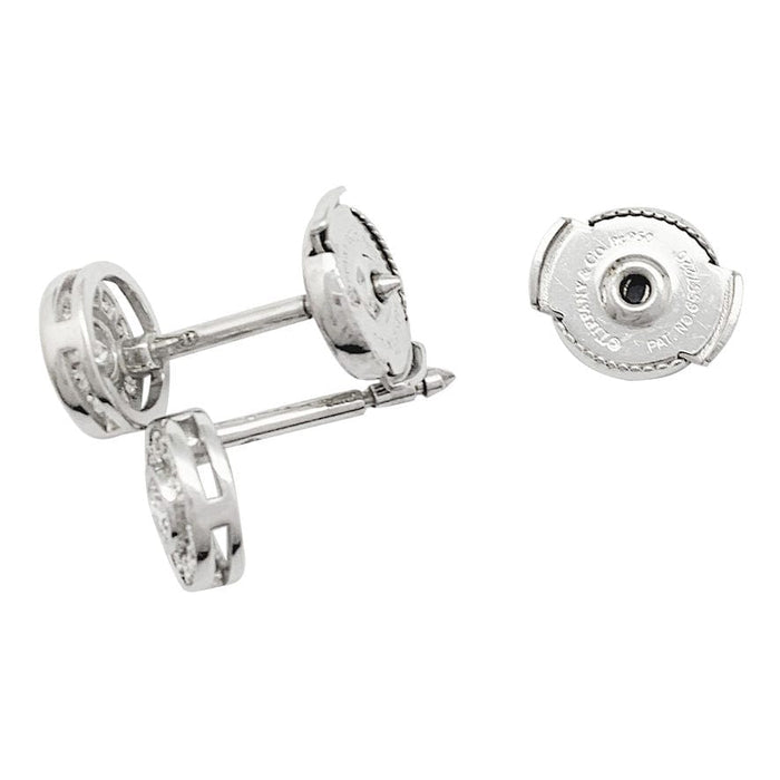 Boucles d'oreilles Puces Tiffany & Co., "Mini Circlet", platine et diamants. 58 Facettes 31870