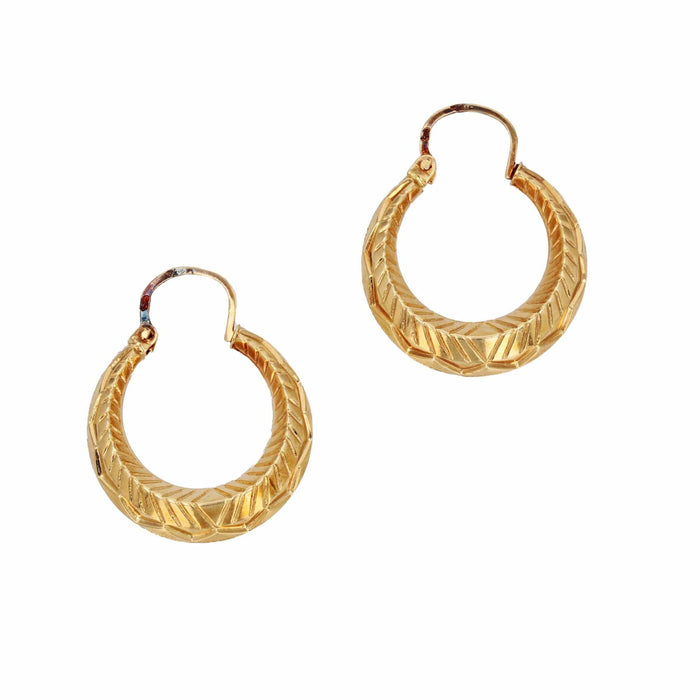 Boucles d'oreilles Boucles d'oreilles créoles or jaune ciselé 58 Facettes CVBO12