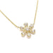 Yellow gold diamond flower necklace 58 Facettes