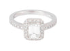 Ring Solitaire ring in white gold adorned with an emerald-cut diamond 58 Facettes