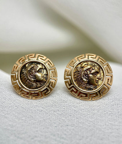 Boucles d'oreilles Boucles d’oreilles Vintage en Or et Pièce ancienne dans le goût de Bulgari 58 Facettes 0