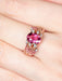 Bague Bague Tourmaline rose, Saphirs roses et Diamants 58 Facettes