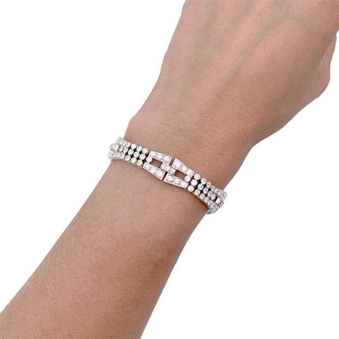 Bracelet Bracelet, or blanc, diamants. 58 Facettes 32852