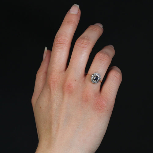 Bague 52 Bague ancienne saphir diamants 58 Facettes CV86