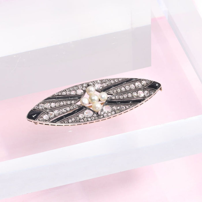 Broche Broche diamant onyx et perle 58 Facettes 18309-0001