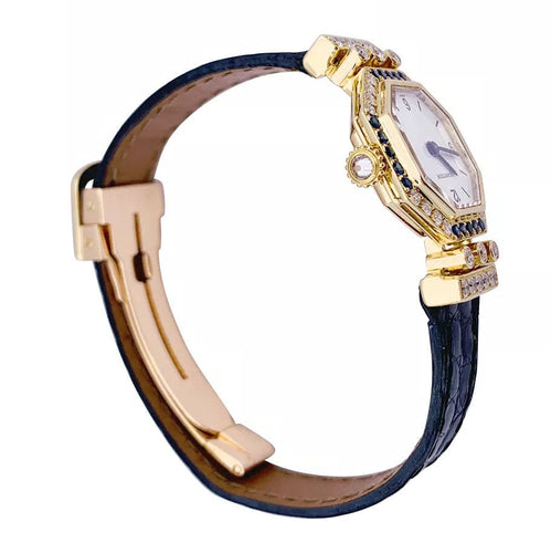 Montre Montre Cartier, "Andine", or jaune, diamants, saphirs. 58 Facettes 33299