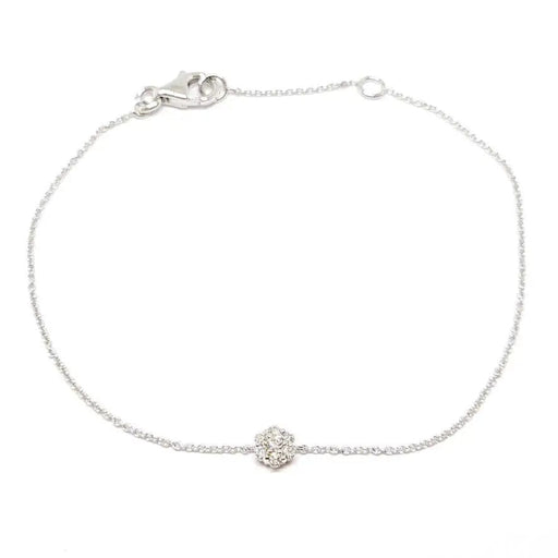 Bracelet Bracelet fleur diamants or blanc 18 carats 58 Facettes
