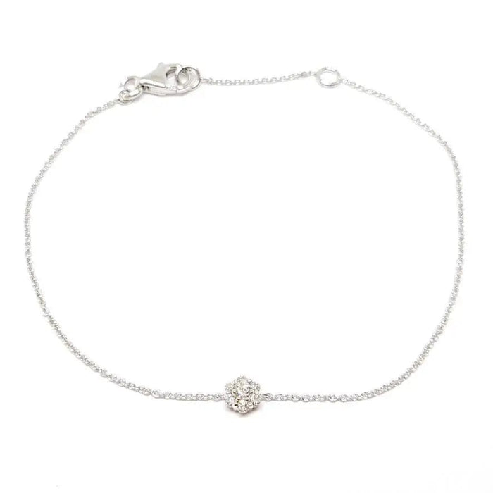Bracelet Bracelet fleur diamants or blanc 18 carats 58 Facettes