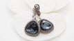 Boucles d'oreilles Boucles d'oreilles or gris quartz noir facetté et diamants 58 Facettes 26009