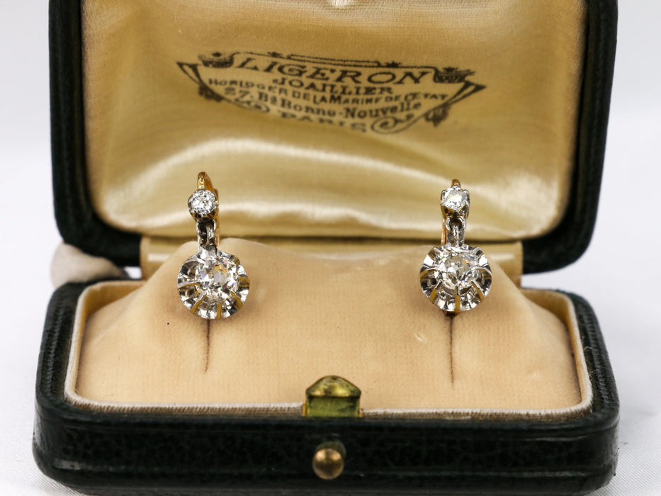 Boucles d'oreilles Dormeuses diamants 58 Facettes 651
