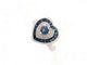 Bague 59 bague en or blanc coeur sertie saphirs baguette diamants 58 Facettes 257064