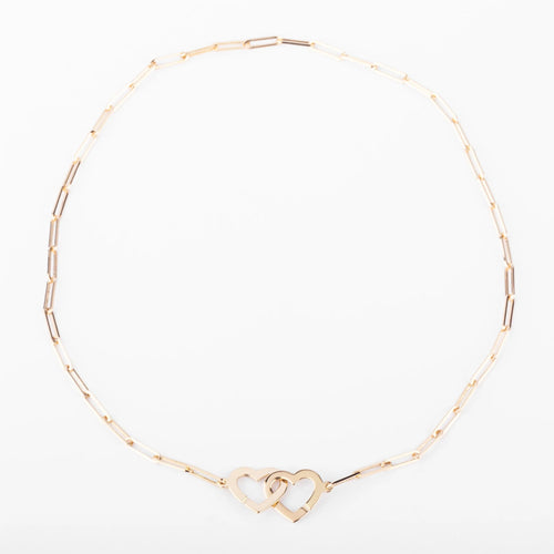 Collier Collier or rose Dinh Van formant 2 cœurs 58 Facettes