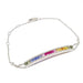 Bracelet Bracelet barrette saphirs multicolores diamants or blanc 58 Facettes