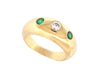 Ring 54 vintage CARTIER daphne diamond and emerald ring 58 Facettes 254736
