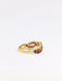 Ring Vintage twisted ring in gold, diamonds and rubies 58 Facettes 825