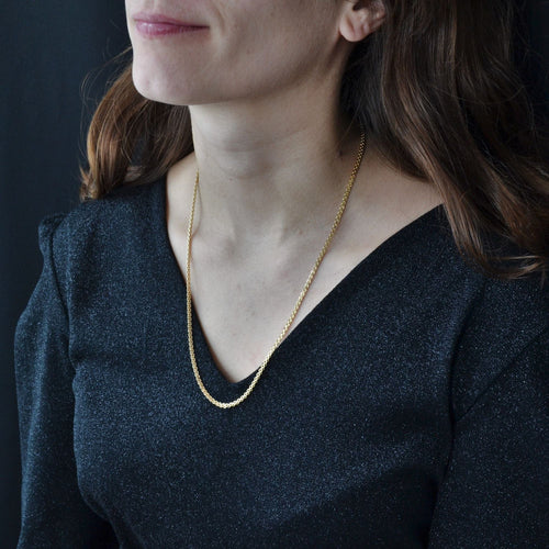 Collier Chaine or jaune maille plate 58 Facettes 15-085