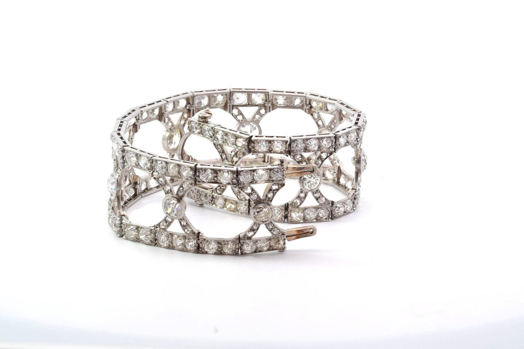Bracelet Bracelet Art Déco authentique serti de diamants d'époque 1920 58 Facettes 25328