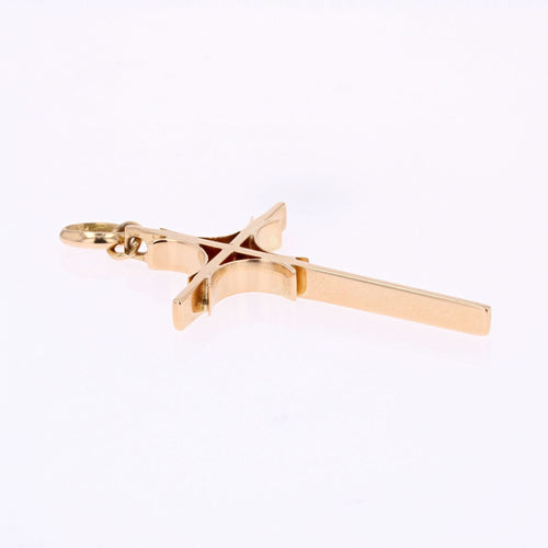 Pendentif Croix ajourée or rose 58 Facettes 15-220A