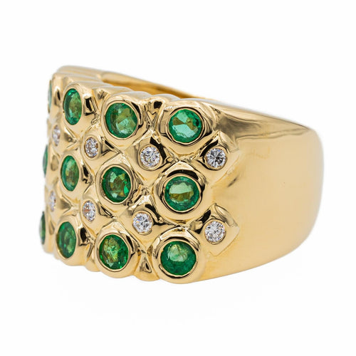 Bague 51 Bague Bandeau Or jaune Emeraude 58 Facettes 2734049CN
