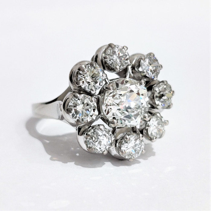 Bague 55 Bague Or blanc Marguerite Diamants 58 Facettes 1-936/1