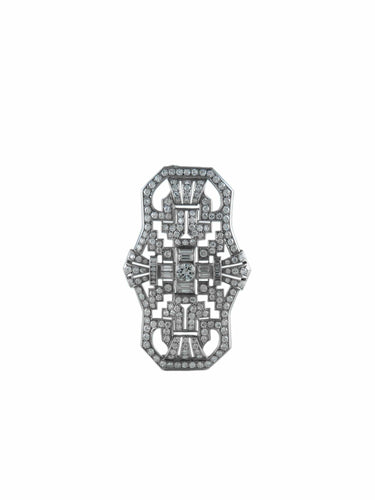Broche Broche Art Déco Or Blanc et Diamants 58 Facettes