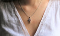 Sapphire and diamond cross pendant-chain necklace 58 Facettes 473