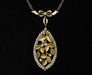 Art Nouveau floral pendant necklace in gold and fine pearls 58 Facettes