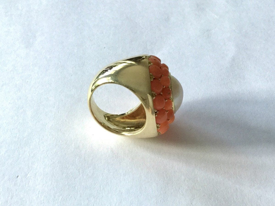 Bague 50.5 Bague Or, perle & corail 58 Facettes 626374