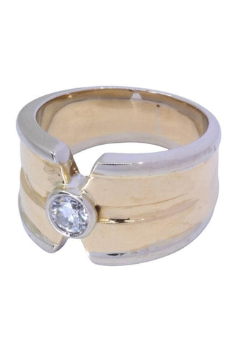 Bague 54 SOLITAIRE MODERNE DIAMANT 2 ORS 58 Facettes 067581