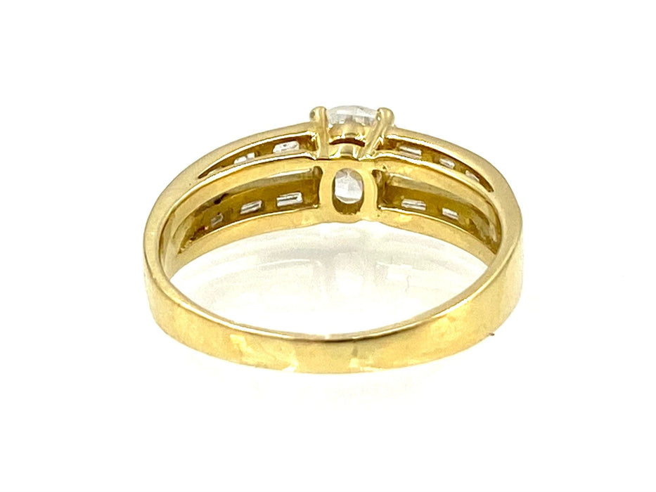 Bague Bague or jaune 18K et diamants 0.91ct 58 Facettes