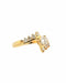 Ring 54 Yellow gold diamond cross ring 58 Facettes