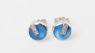 CLOZEAU Earrings - Gold Blue Resin Diamond Earrings 58 Facettes clozeau