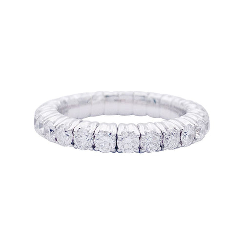 Bague 52 Alliance tour complet or blanc, diamants. 58 Facettes 33230