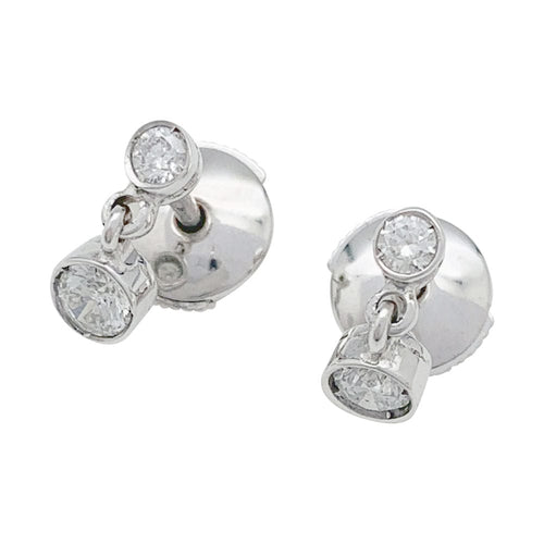 Boucles d'oreilles Pendantes en or blanc et diamants 58 Facettes 30147