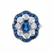 Ring 51 Flower Ring Sapphires Diamonds 58 Facettes