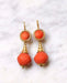 Antique pendant earrings in gold and coral drop 58 Facettes