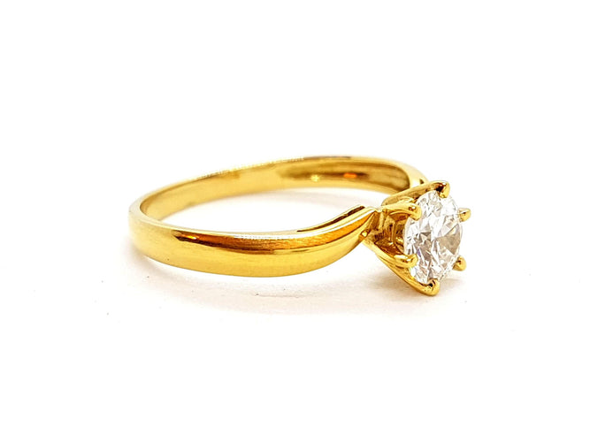 Bague 56 Bague Or jaune Diamant 58 Facettes 06347CD