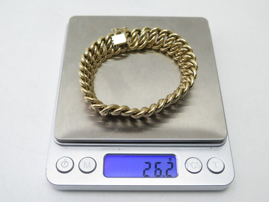Bracelet bracelet large maille americaine en or jaune 18k 58 Facettes 254717